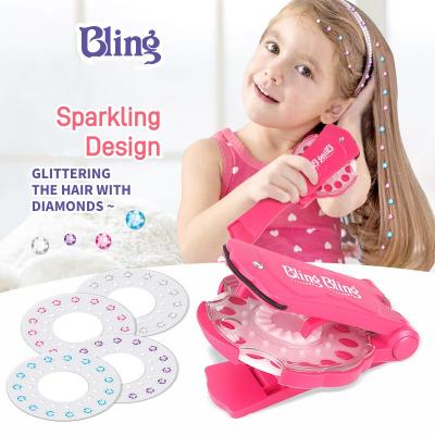 Glitter Diamond Styling Tools Hair Gemstone Styling Set-light up girls' hair