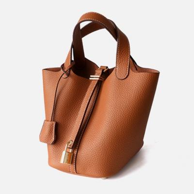 Lychee Pattern Picotin Lock Bucket Bag